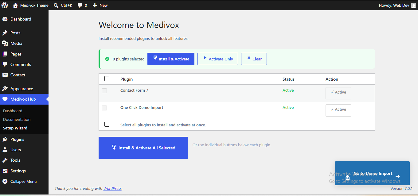 Medivox Setup Wizard